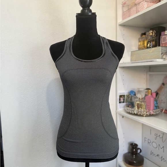 lululemon athletica Tops - Lululemon Run Swiftly Tech Racerback Stripe top size 4